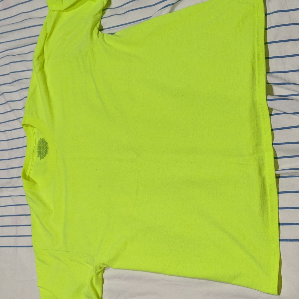 Lightly worn, Neon Yellow Fruit-Of-The-Loom T-shirt